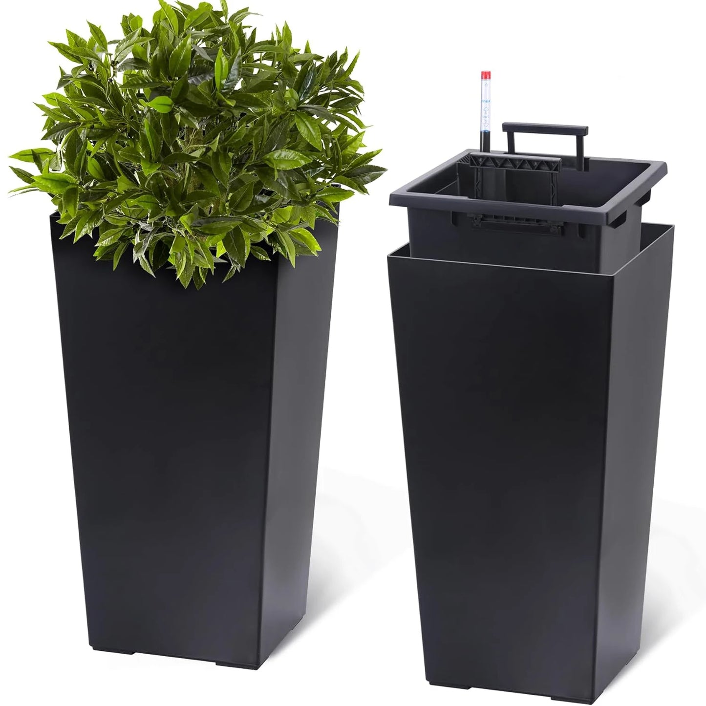 HobbyLane Tall Planter Set Indoor Outdoor With Shelf Insert