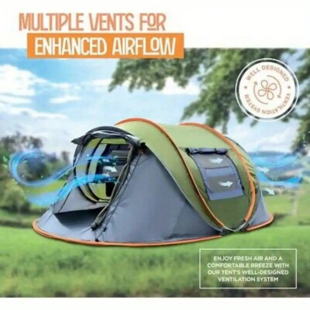 Camping Easy Pop Up Tent With Two Doors UPF50+ Waterproof