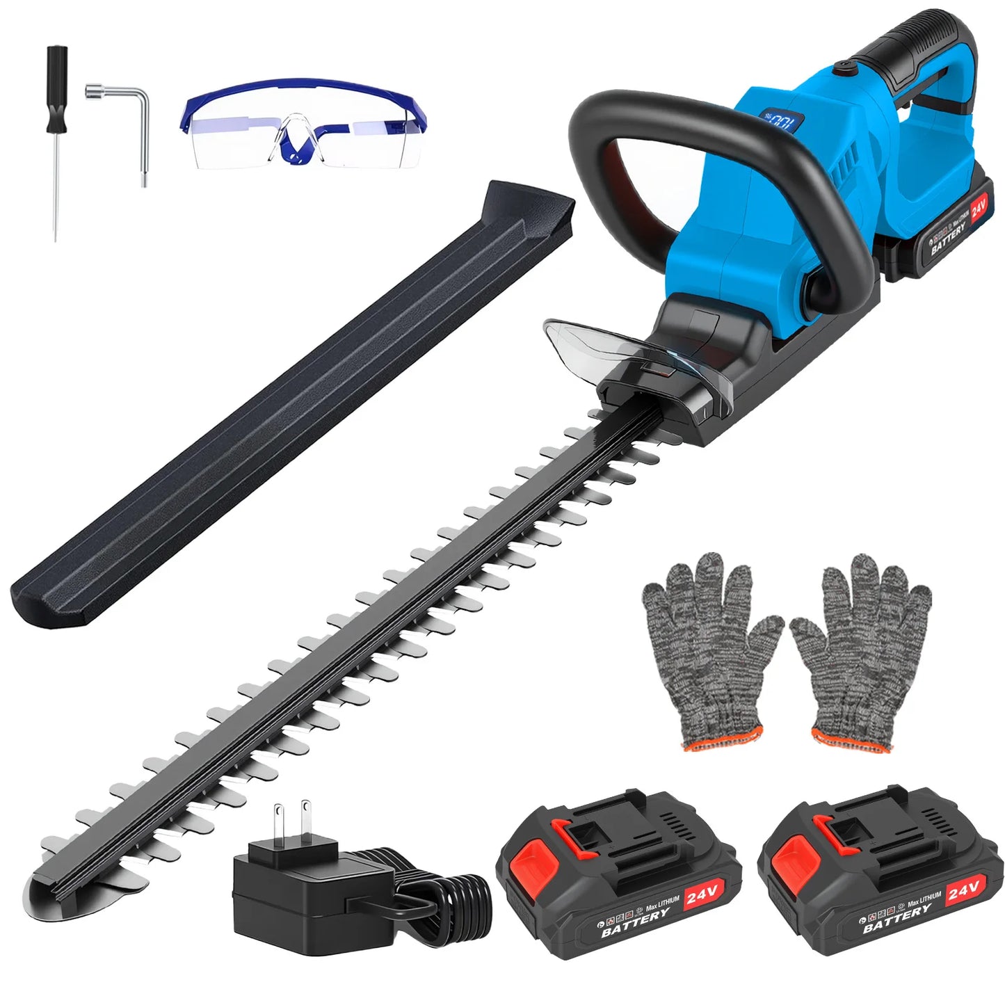 Cordless Hedge Trimmer With Batteries And Charger