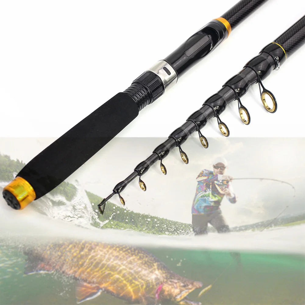 Shunmaii Carbon Fiber Telescopic Spinning Rod Travel Carp Fishing