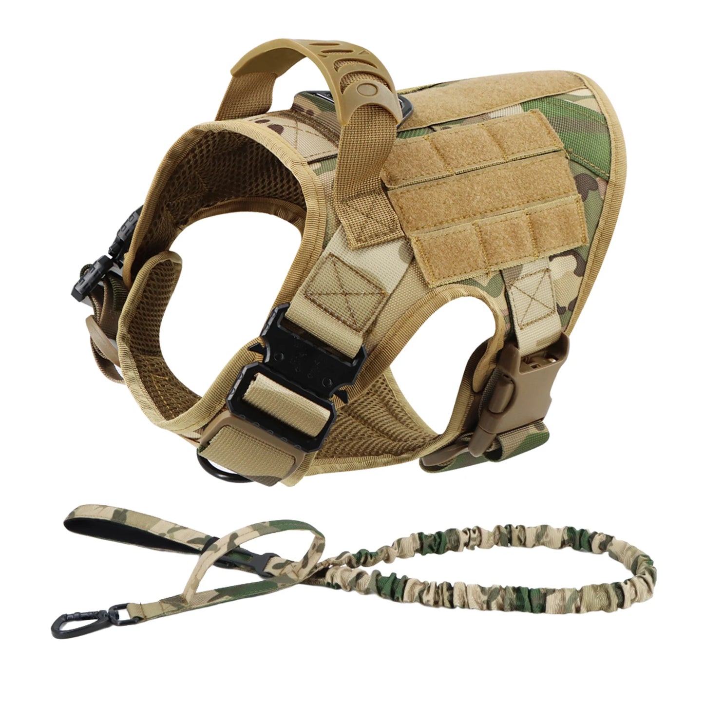 PETRAVELCN Tactical Dog Harness Set For Large Dogs No Pull