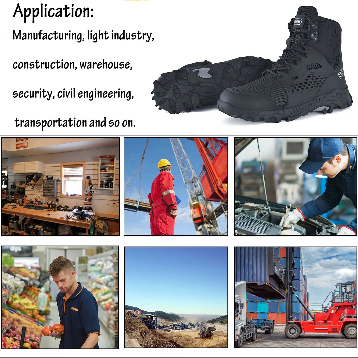 SUADEX S1 Safety Boots Steel Toe Work Shoes Anti-Slip