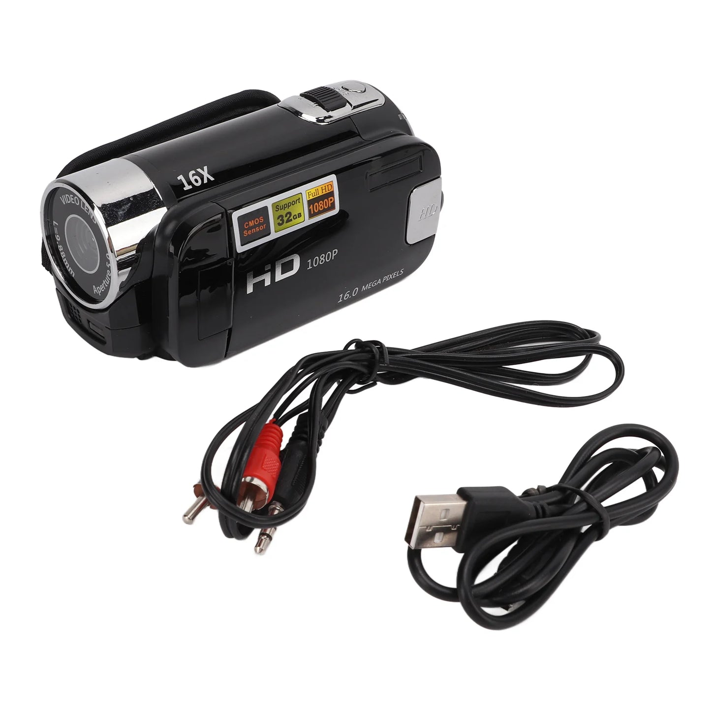 Arealer Video Camera Camcorder 16MP 270 Degree Rotation 1080P