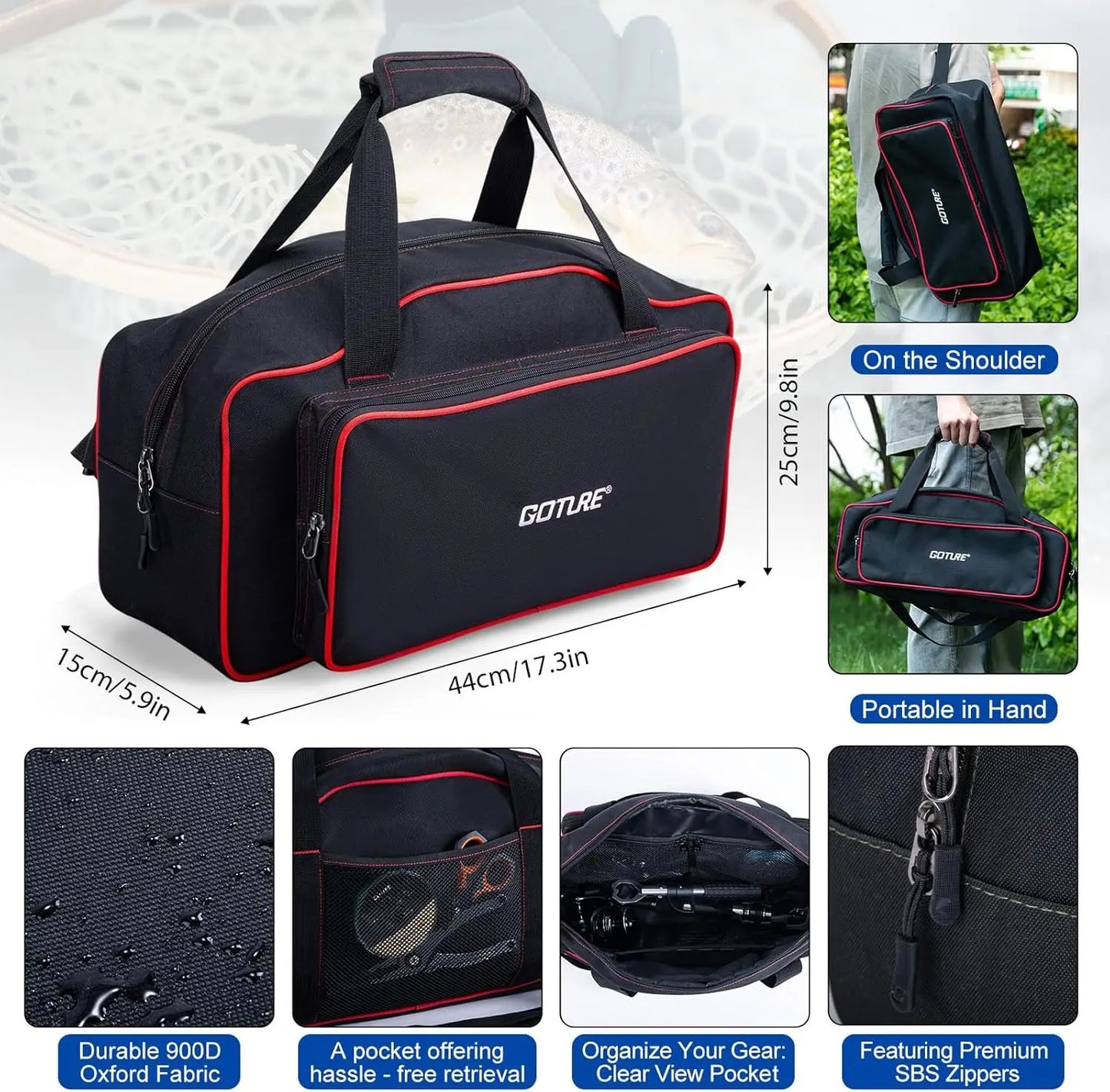 Telescopic Rod And Reel Combo Kit With Carrier Bag