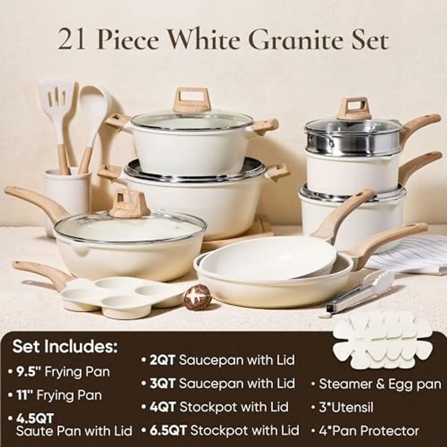 Induction Cookware Set Nonstick Granite Pots And Pans