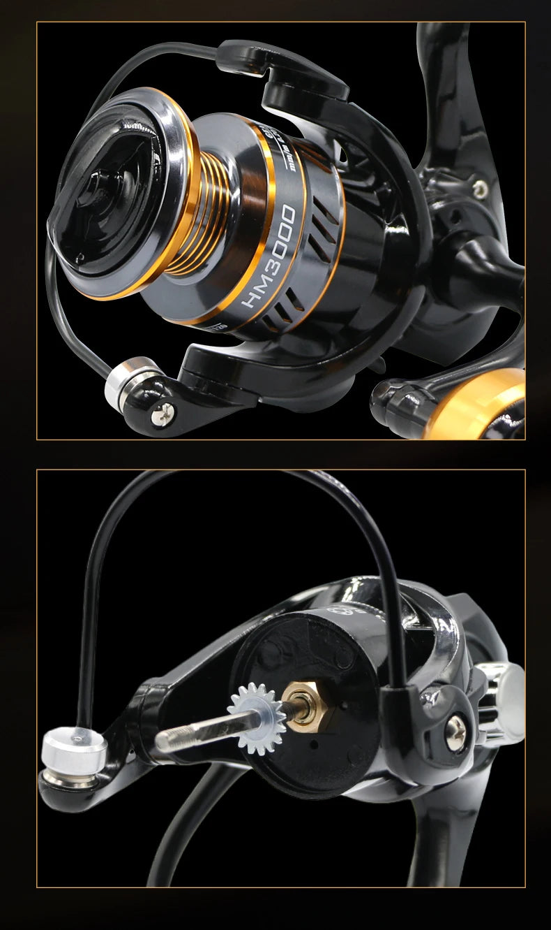 Rooblinos Spinning Fishing Reel High Speed Metal With 10Kg Drag
