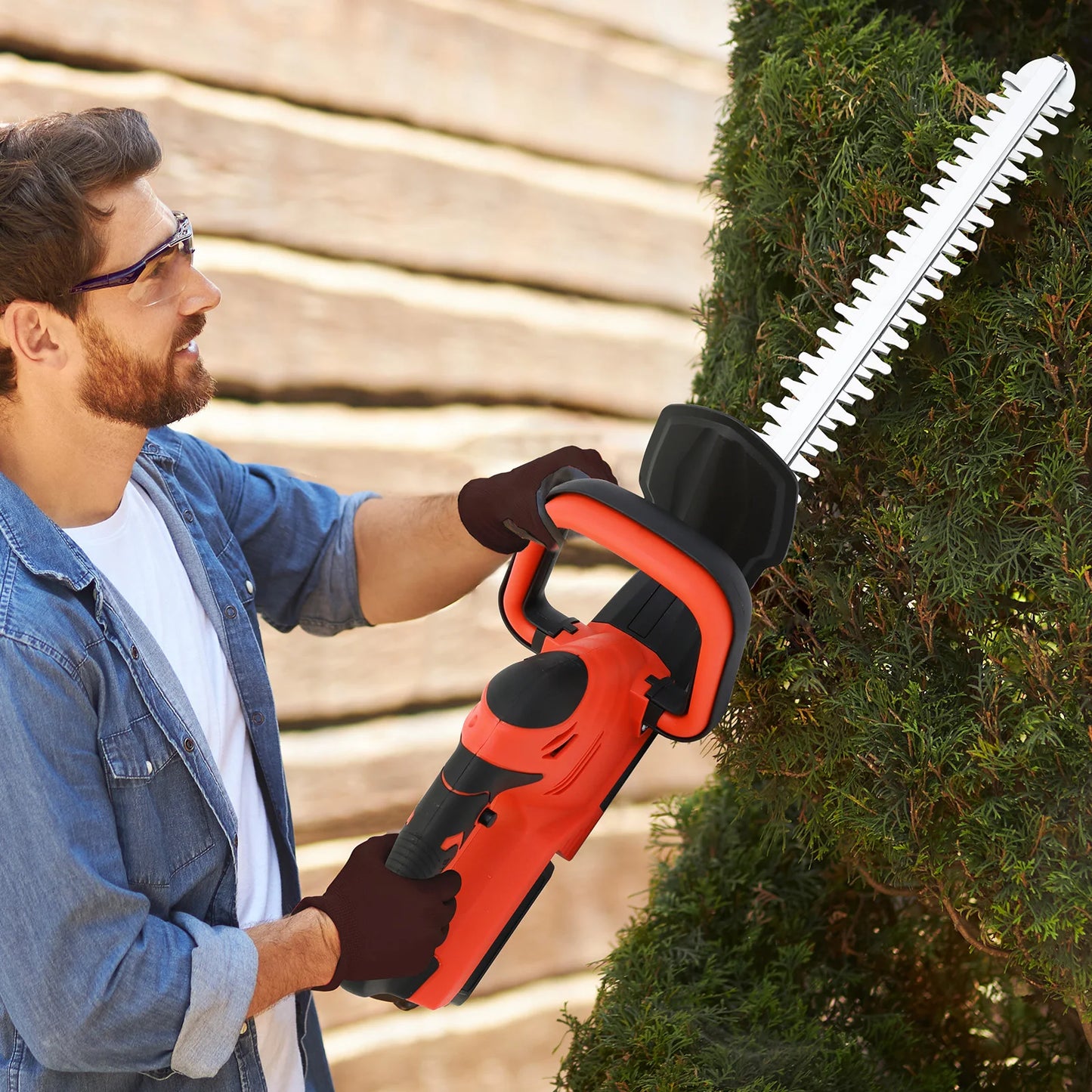 Cordless Hedge Trimmer With 3.0Ah Battery Charger For Yard Care