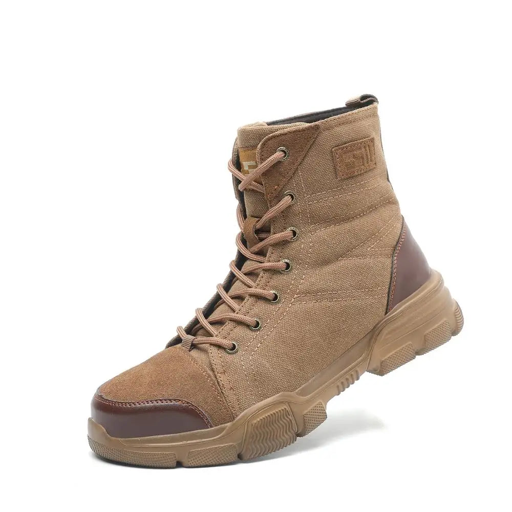 SUADEX Indestructible Steel Toe Boots For Men Work Safety Shoes
