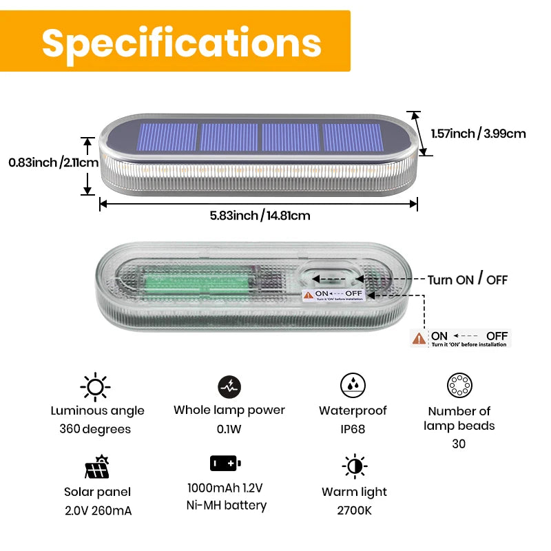 Solar Deck Lights IP68 Waterproof 4 Pack LED Step Lighting