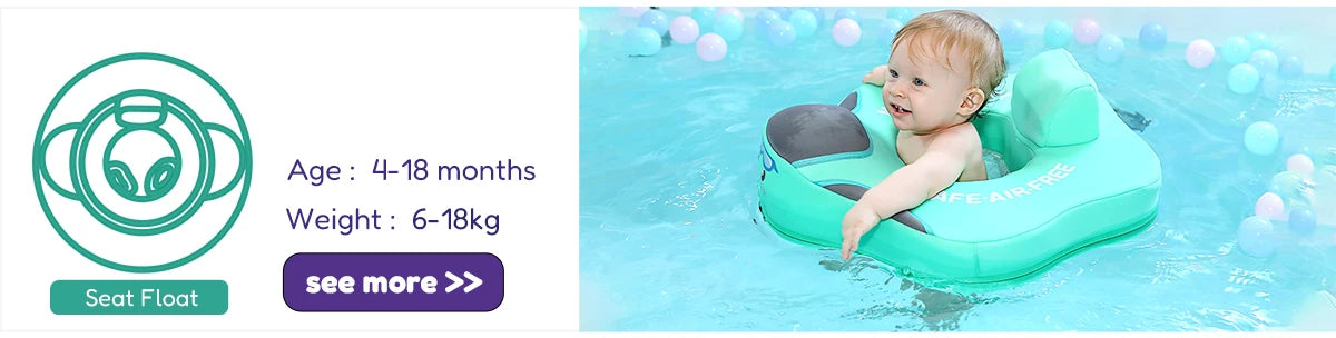 Mambobaby Non-Inflatable Safe Solid Core Baby Swimming Buoy Canopy