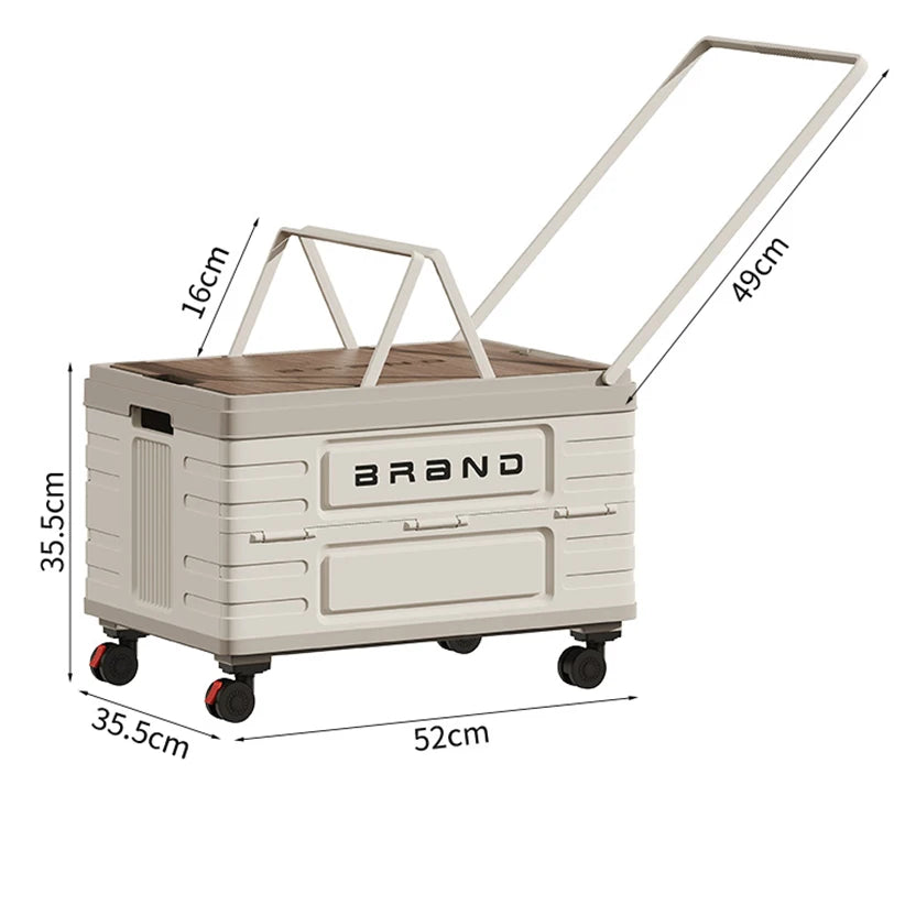 360° Rotating Foldable Storage Cart Heavy Duty Mobile Organizer