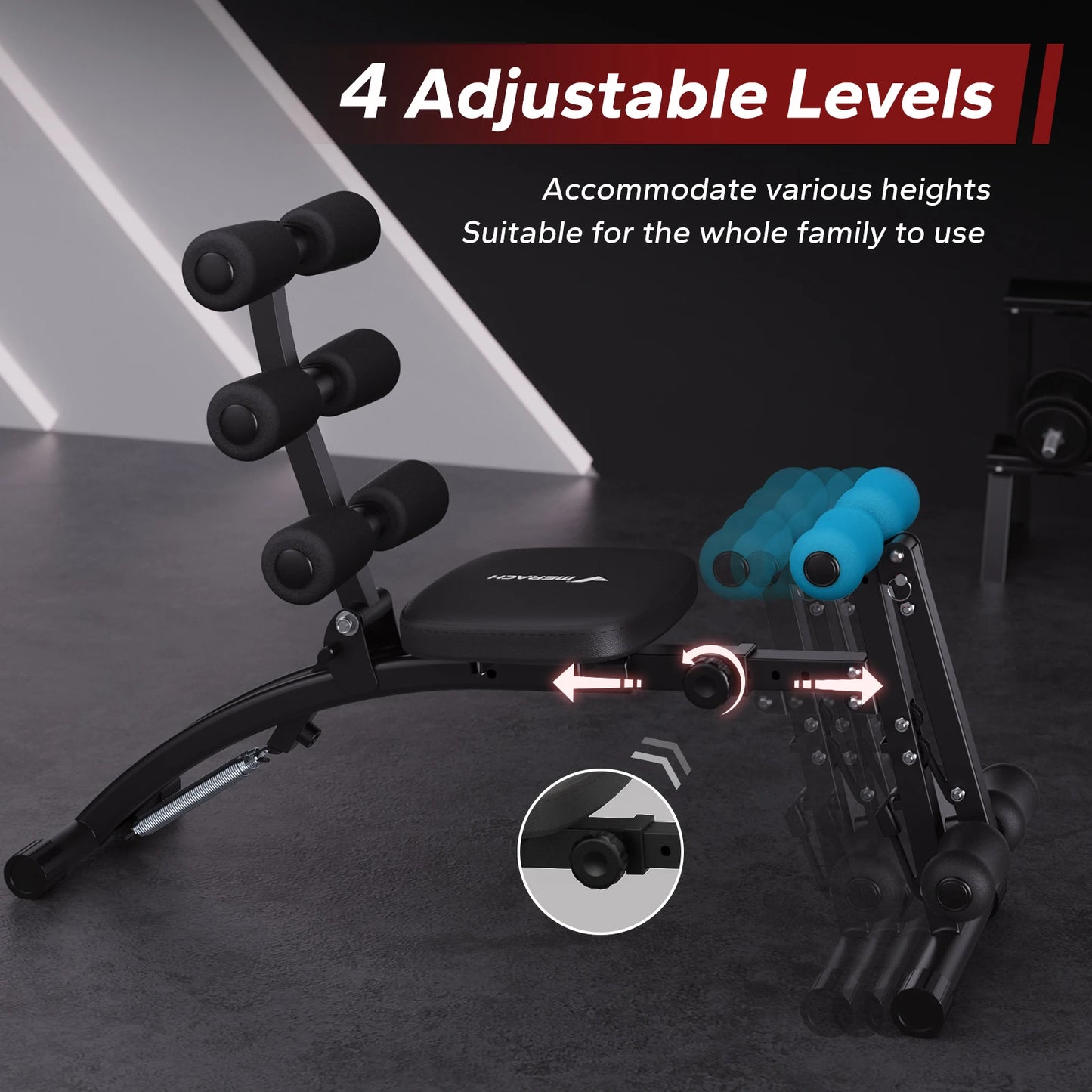 MERACH Ab Machine Multi-Functional Adjustable Ab Trainer For Home Gym