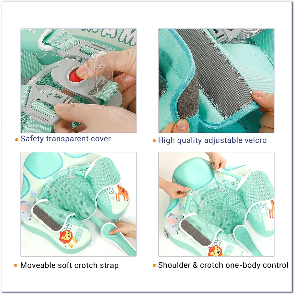 Mambobaby Non-Inflatable Safe Solid Core Baby Swimming Buoy Canopy