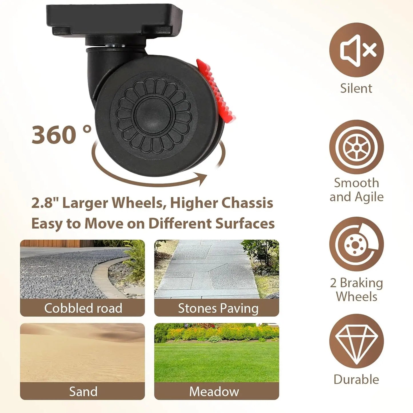 360° Rotating Foldable Storage Cart Heavy Duty Mobile Organizer