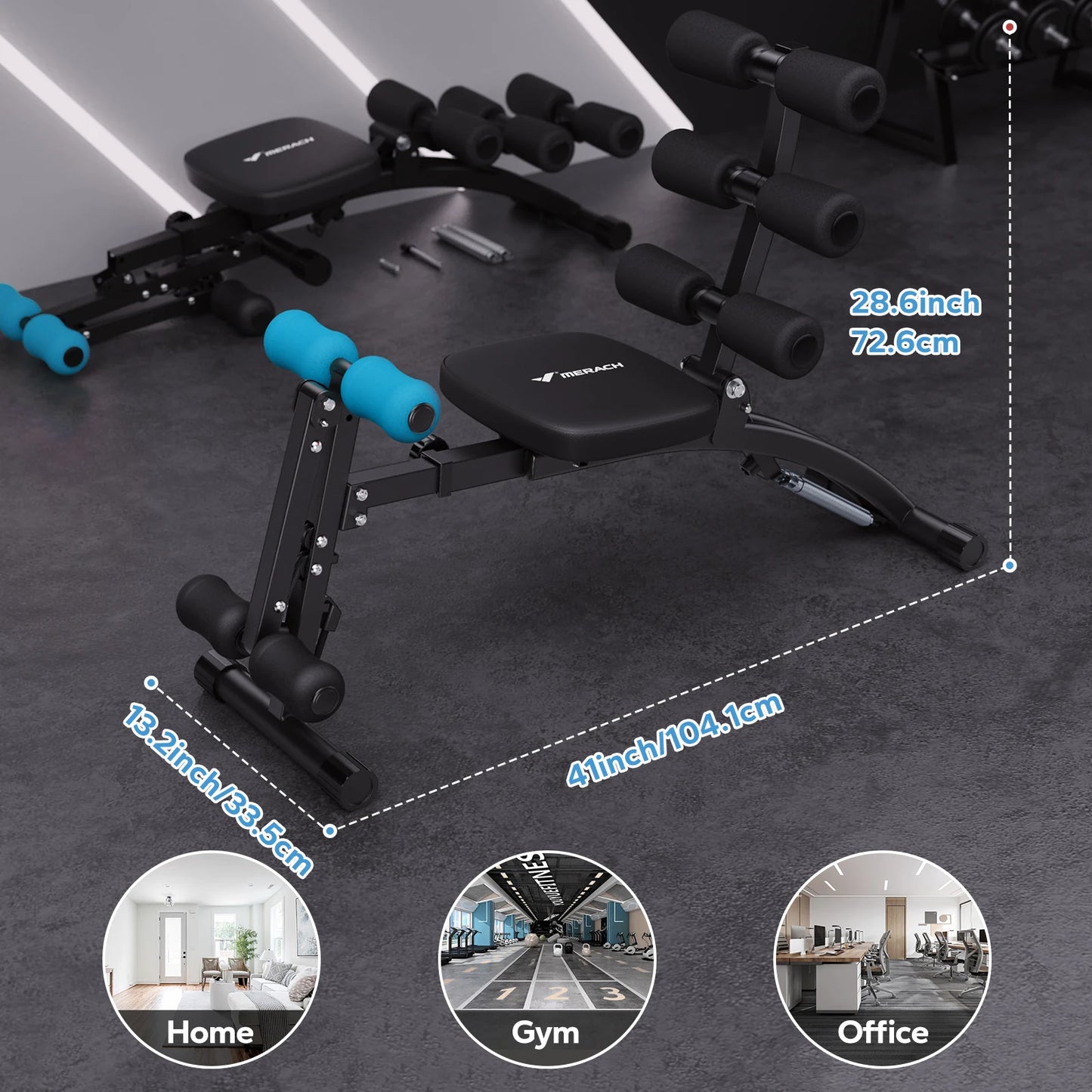 MERACH Ab Machine Multi-Functional Adjustable Ab Trainer For Home Gym