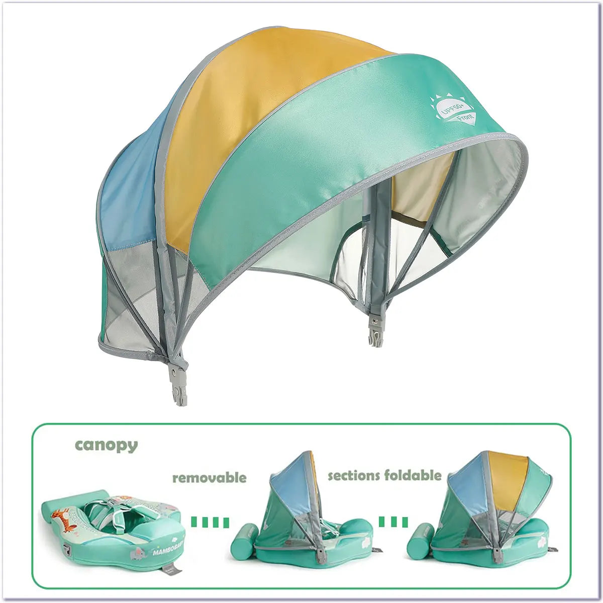 Mambobaby Non-Inflatable Safe Solid Core Baby Swimming Buoy Canopy