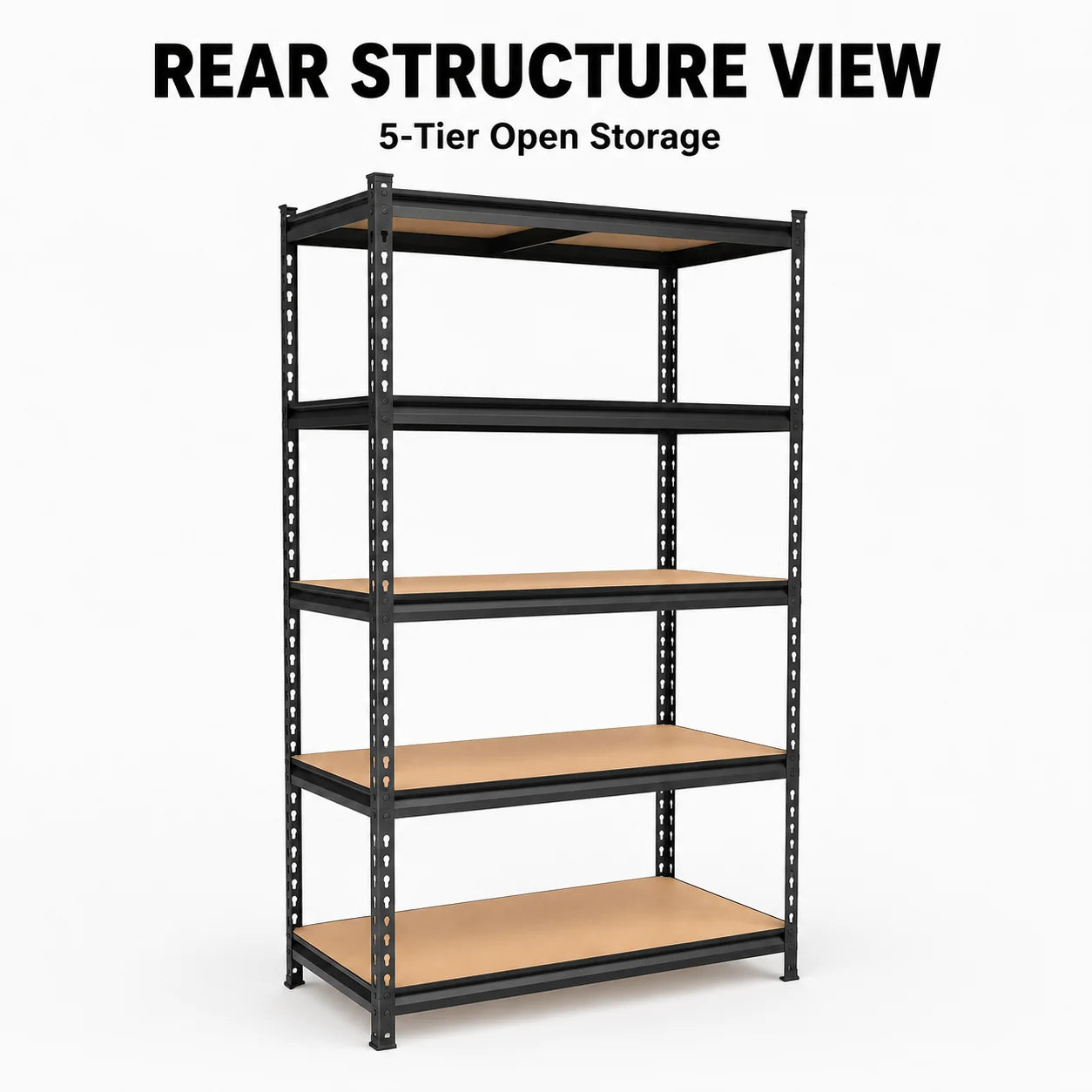 Five-Tier Garage Shelving Unit With Steel Rack MDF Boards