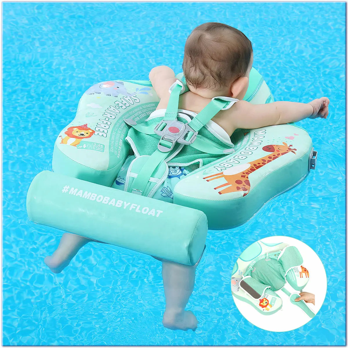 Mambobaby Non-Inflatable Safe Solid Core Baby Swimming Buoy Canopy