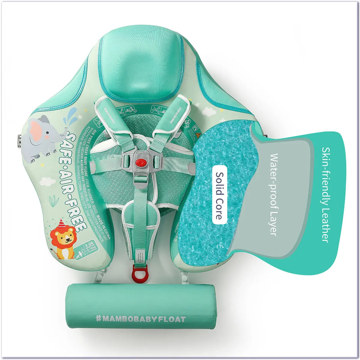 Mambobaby Non-Inflatable Safe Solid Core Baby Swimming Buoy Canopy