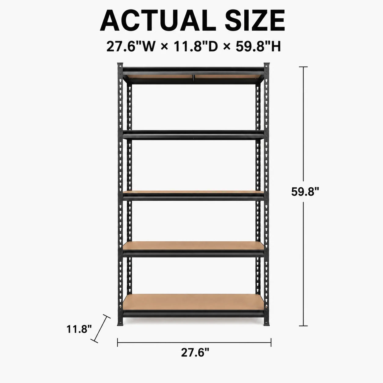 Five-Tier Garage Shelving Unit With Steel Rack MDF Boards
