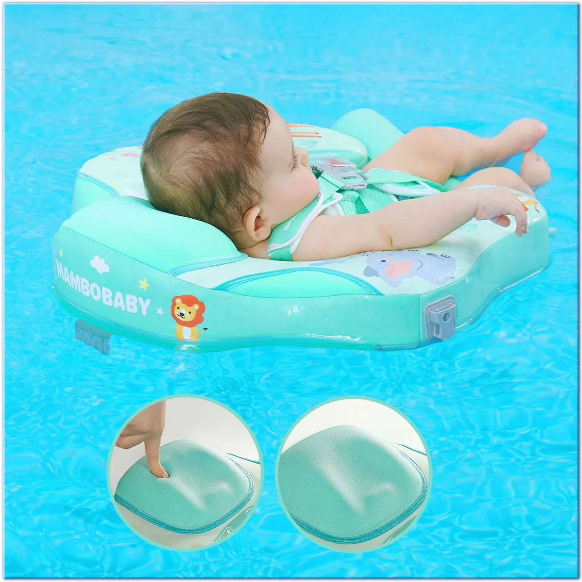 Mambobaby Non-Inflatable Safe Solid Core Baby Swimming Buoy Canopy