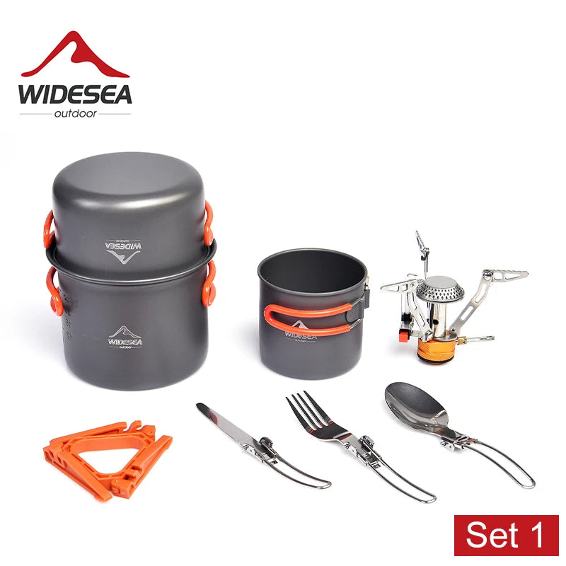 Widesea Camping Cookware Set For Outdoor Tableware And Stove