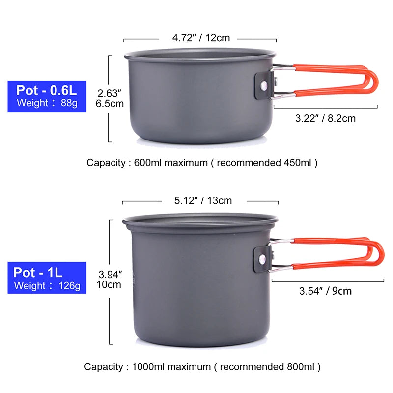 Widesea Camping Cookware Set For Outdoor Tableware And Stove