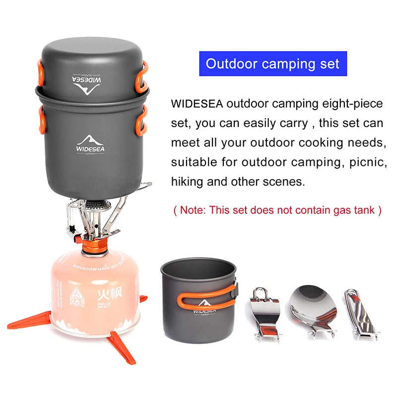 Widesea Camping Cookware Set For Outdoor Tableware And Stove
