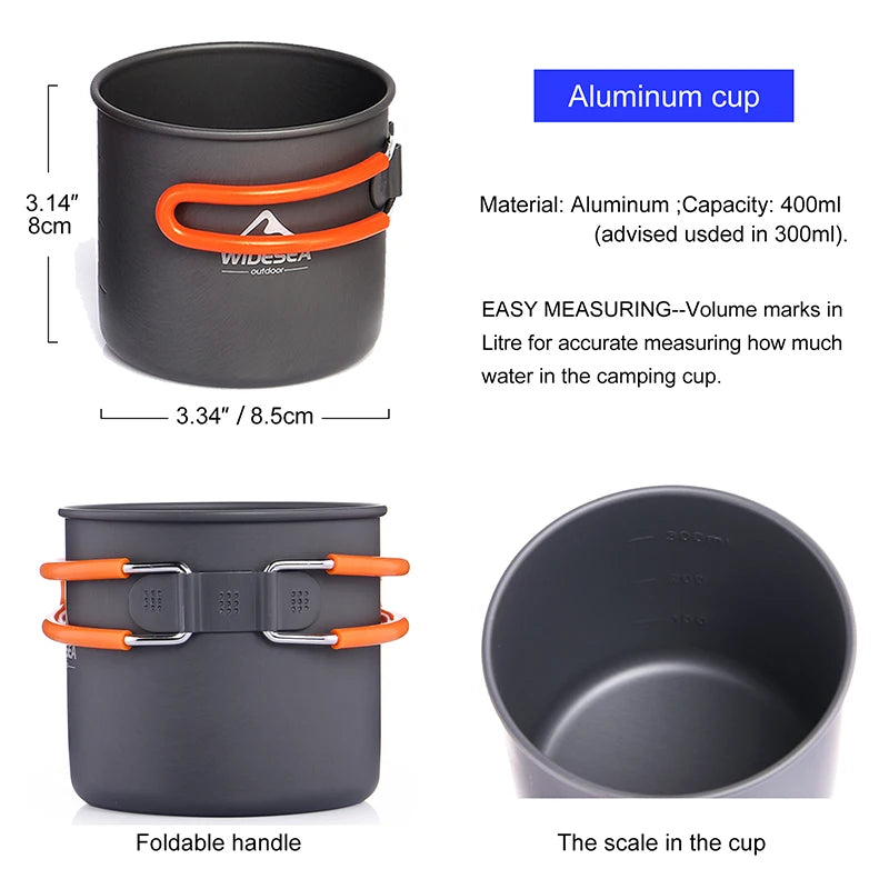 Widesea Camping Cookware Set For Outdoor Tableware And Stove