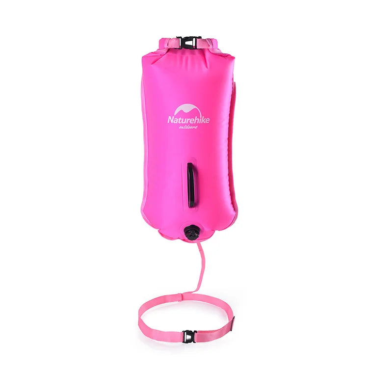 Inflatable Swimming Buoy Dry Bag 28L Waterproof Flotation Dual Airbags