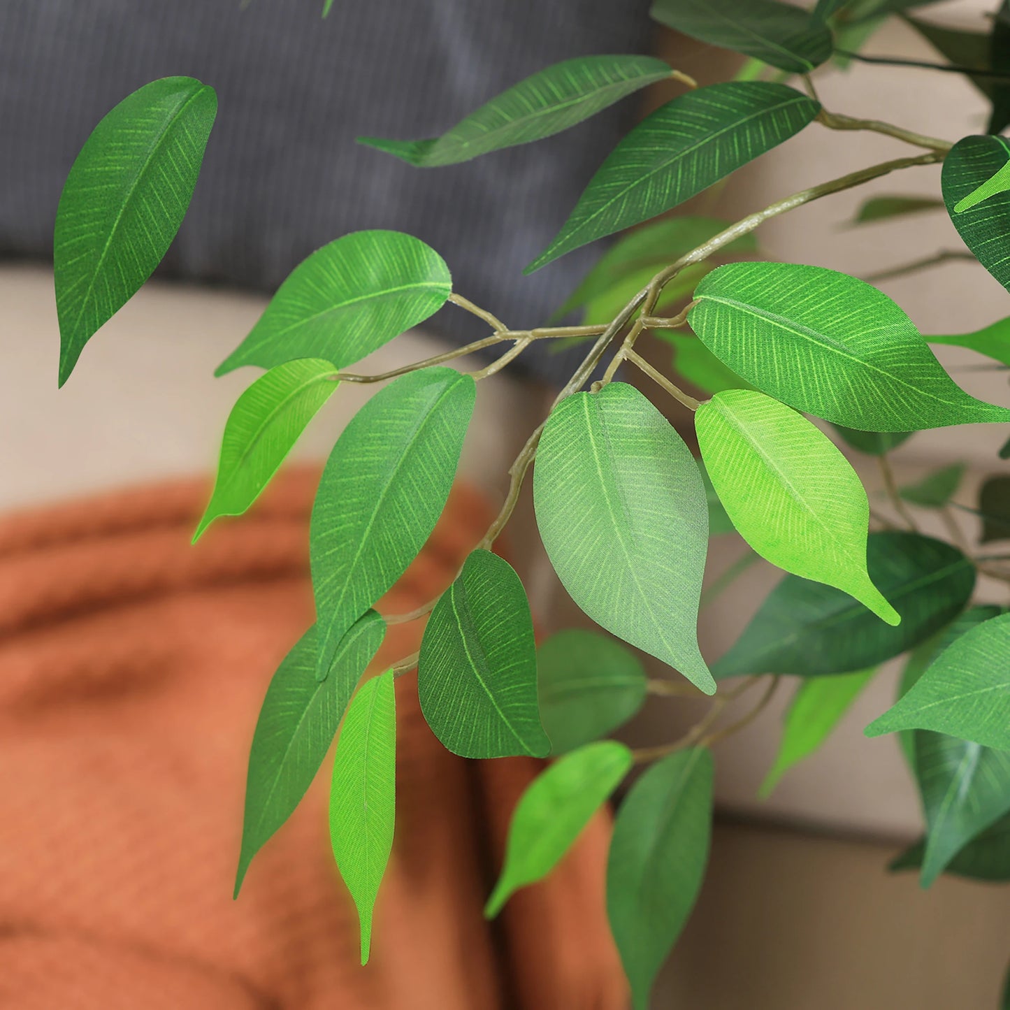 Kazeila Artificial Ficus Tree With Natural Curved Trunk Home Office Decor