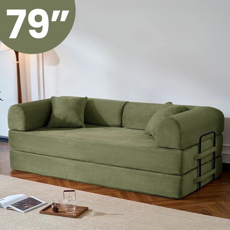 Corduroy Upholstered Convertible Sofa Bed Loveseat Sleeper