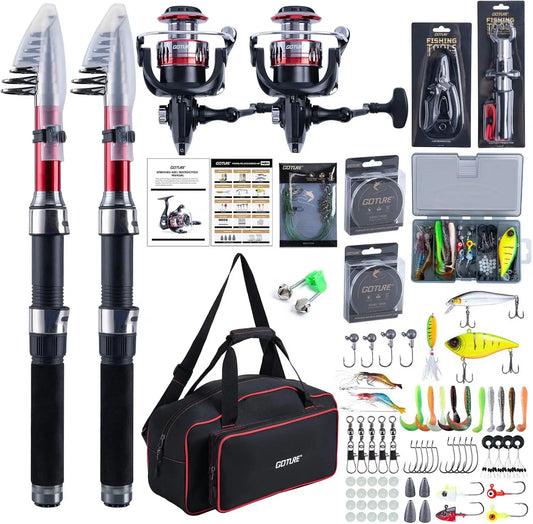 Telescopic Rod And Reel Combo Kit With Carrier Bag