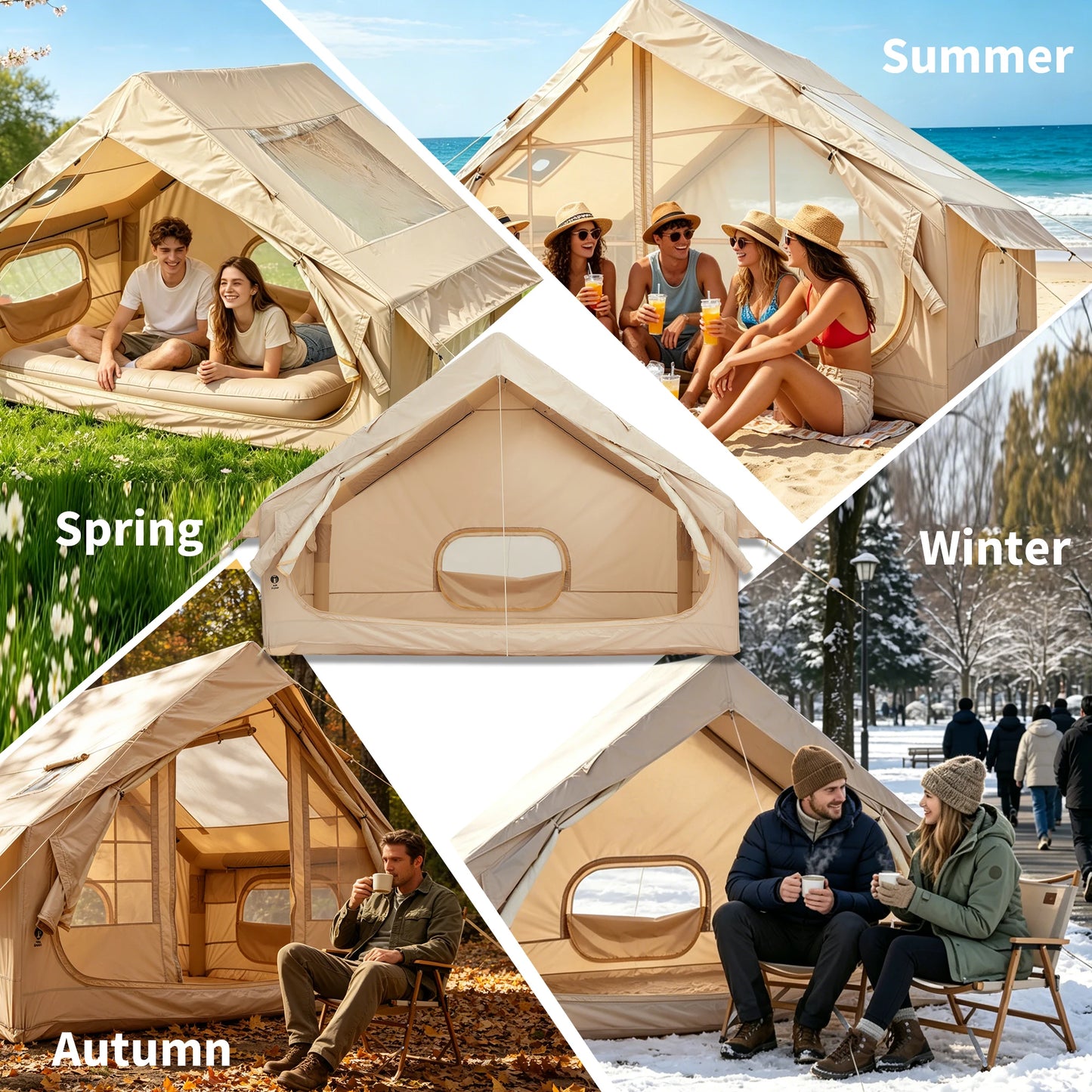 Spacious Waterproof Inflatable Camping Tent For Family Outdoor Shelter
