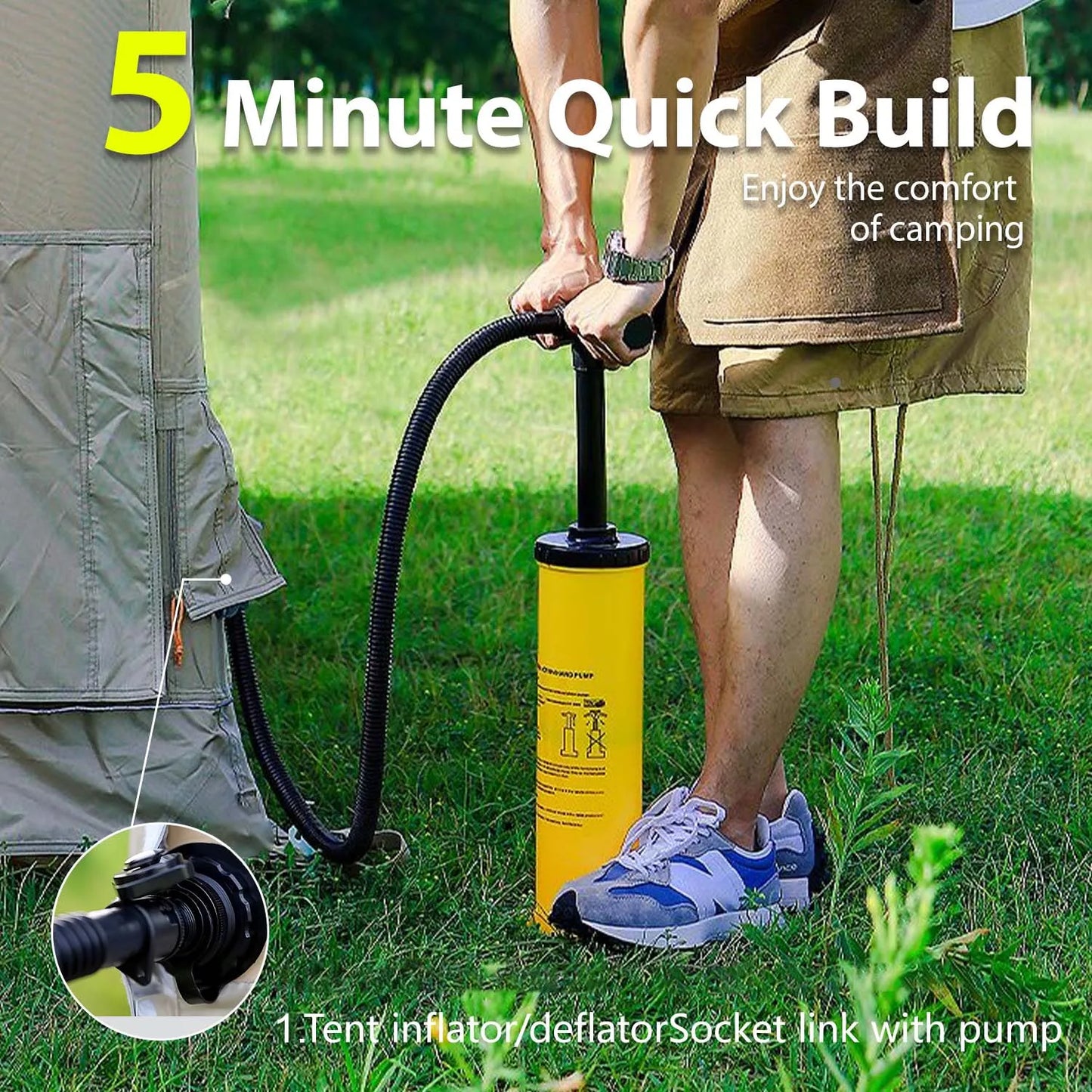Senleeto Inflatable Tent For Camping Quick Setup Cabin Shelter