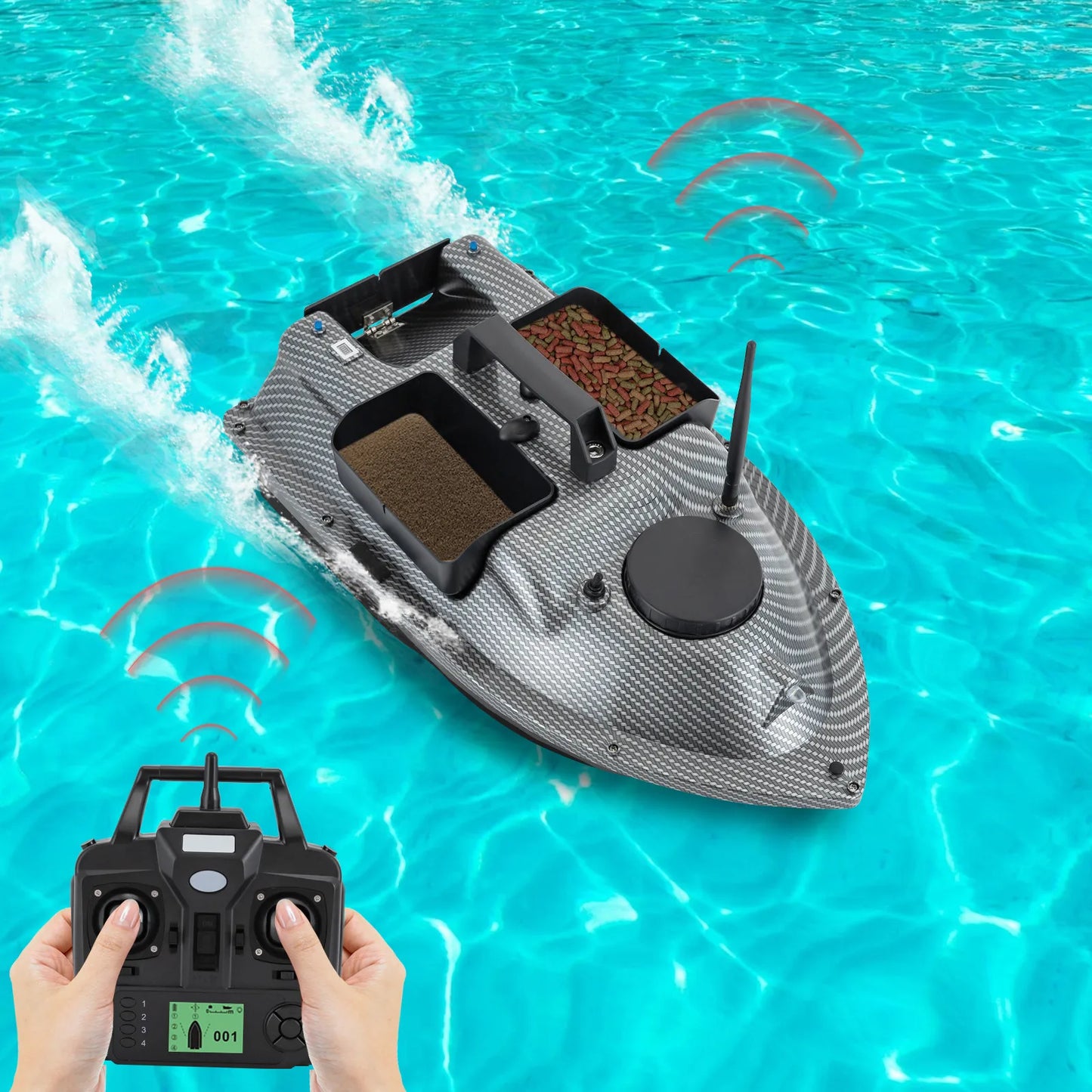 GPS Fishing Bait Boat With 2 Batteries And 16 Positioning