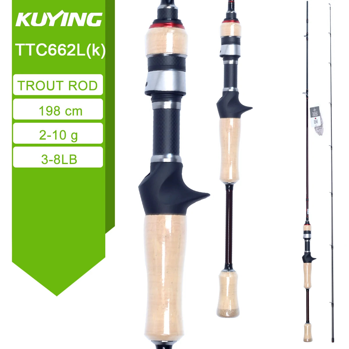 Kuying Teton Spinning Casting Rod Carbon 0.8-8g 1-8lb Fuji