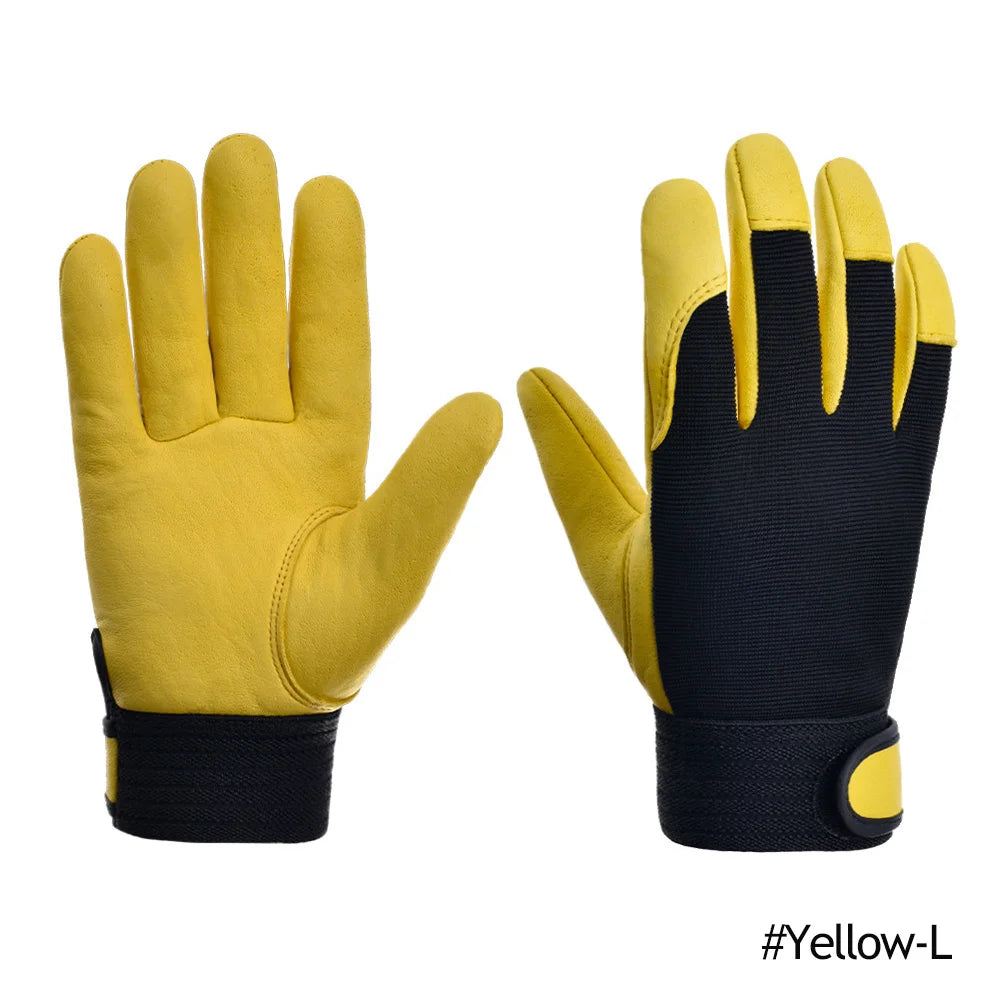 Cowhide Leather Work Gloves for Safety and Labour Protection