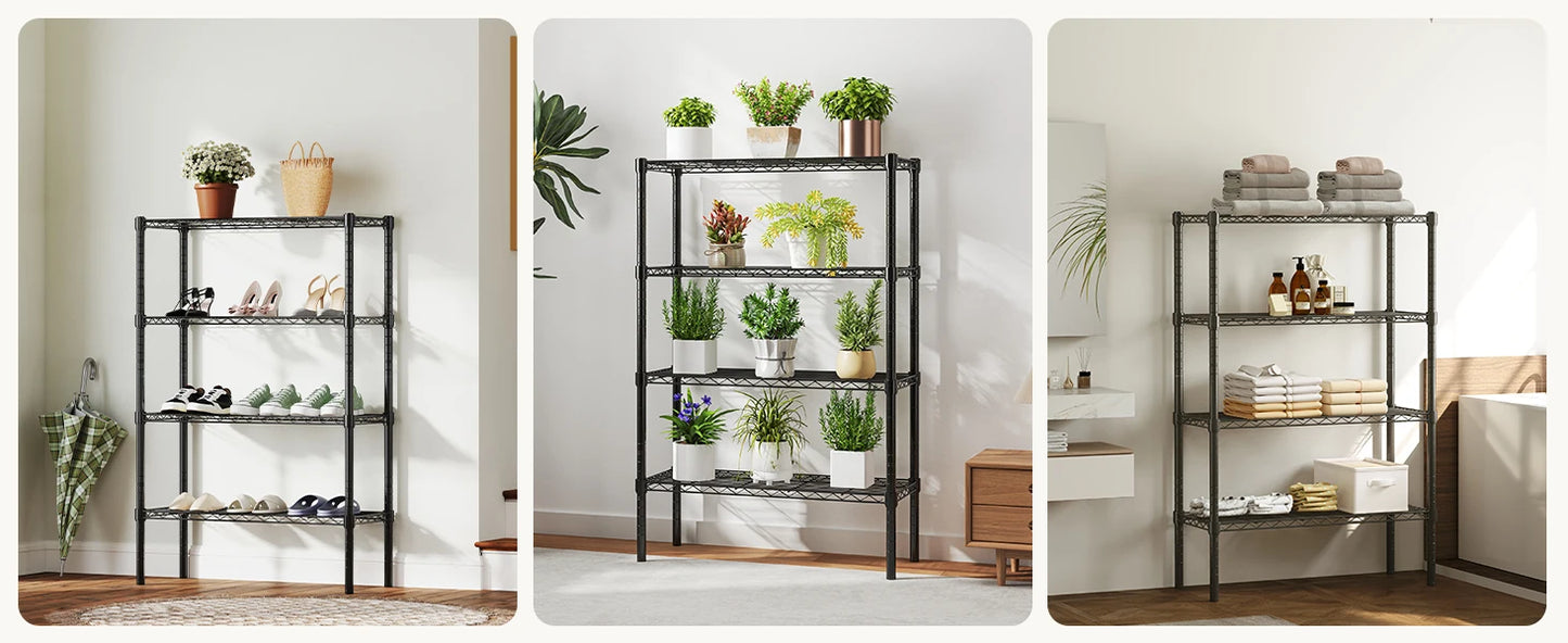 JHK 3-5 Tier Metal Wire Storage Shelves Heavy Duty Organizer