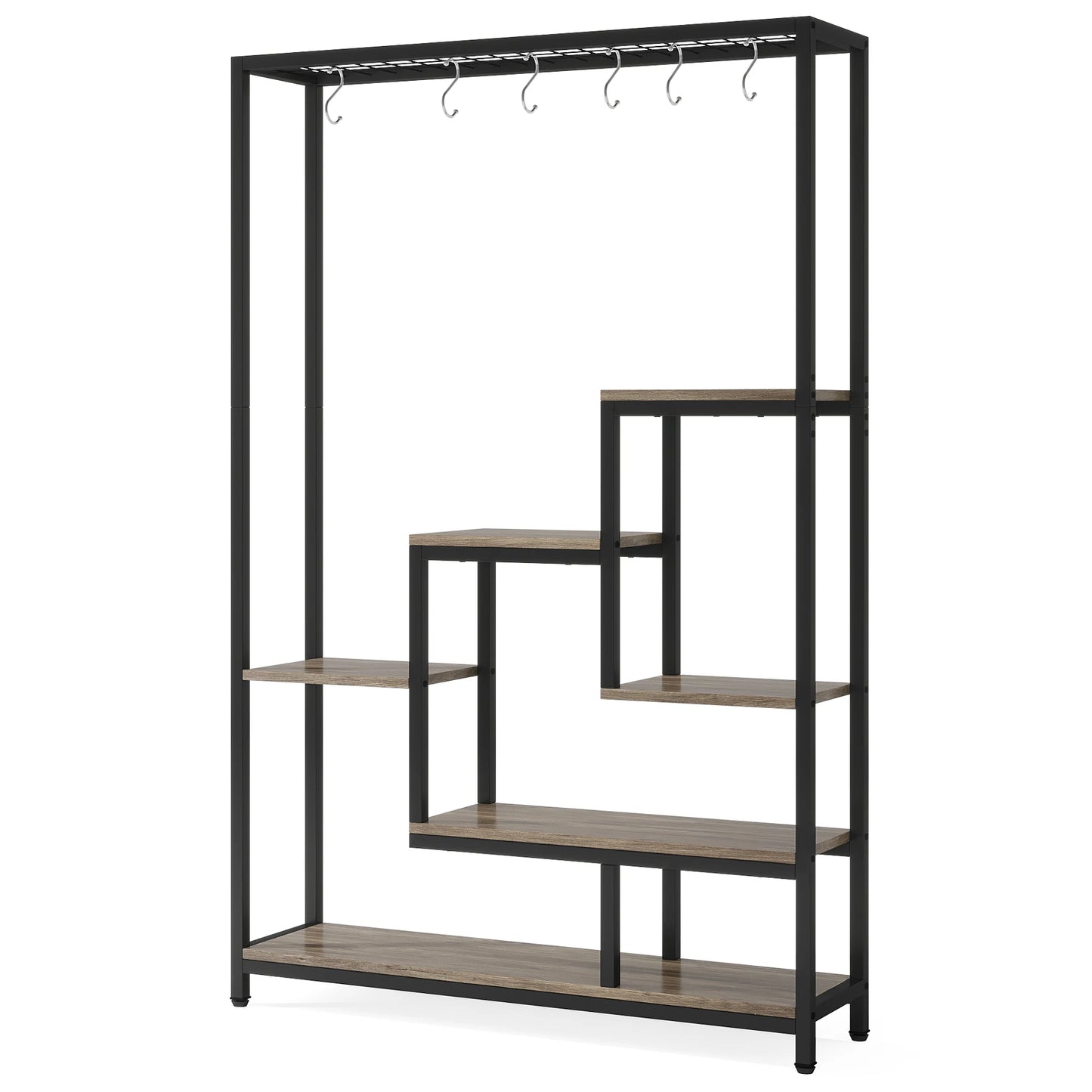 Tribesigns Five Tier Tall Indoor Plant Stand With Hooks
