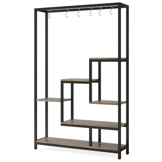 Tribesigns Five Tier Tall Indoor Plant Stand With Hooks