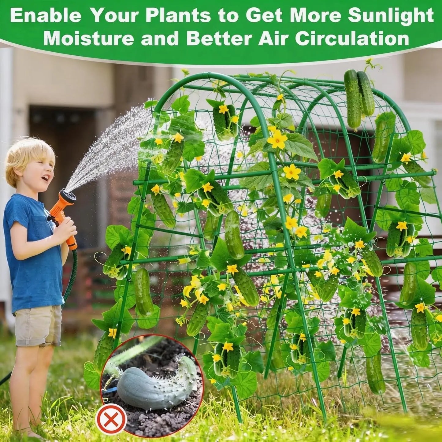 HiMISS Garden Arch Trellis for Raised Beds Cucumbers and Vines