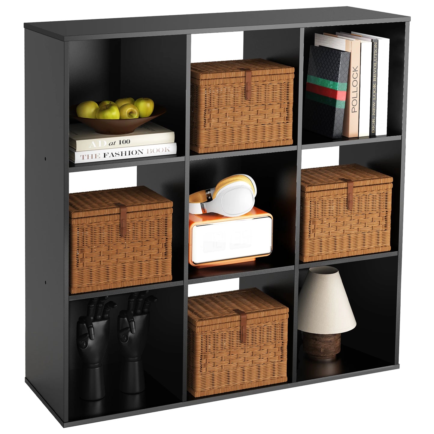 JHK 9 Cube Storage Organizer Wood Shelf Bookcase Living Room