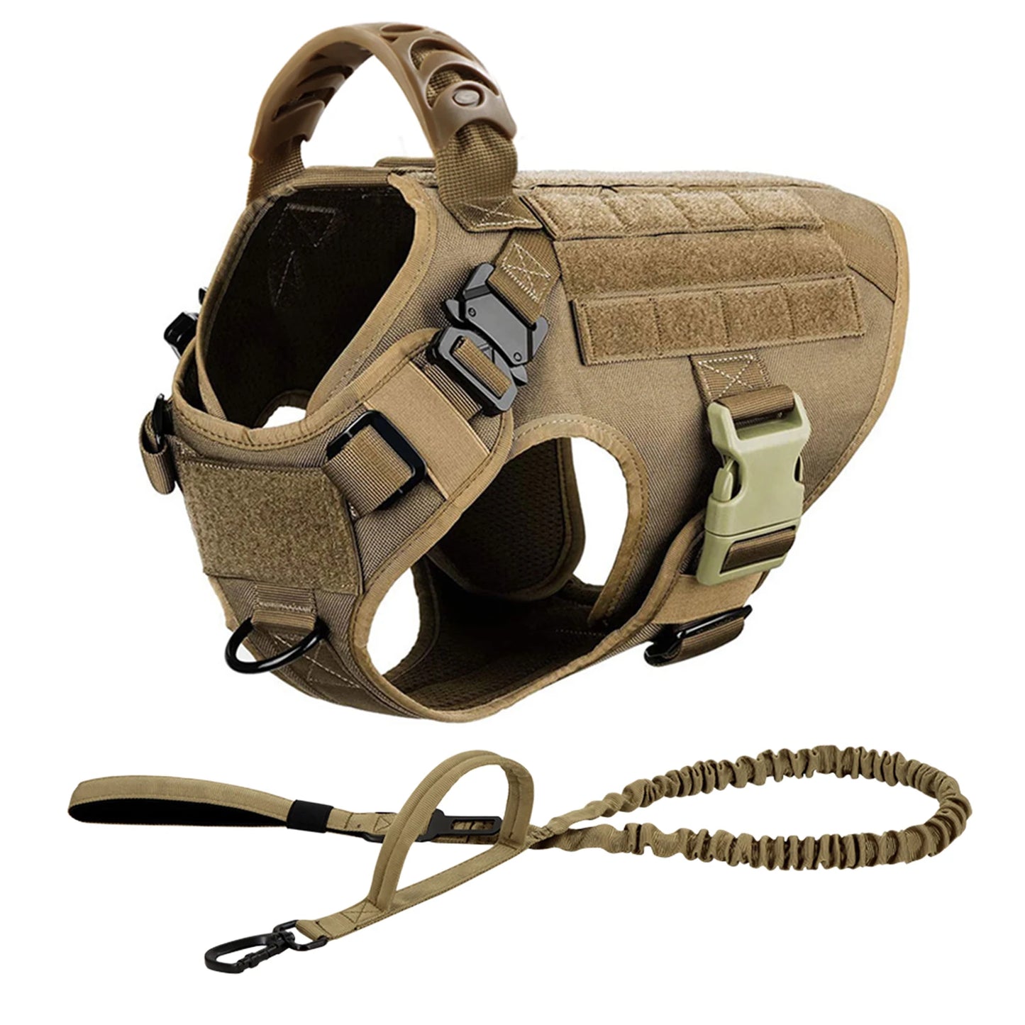 PETRAVELCN Tactical Dog Harness Set For Large Dogs No Pull