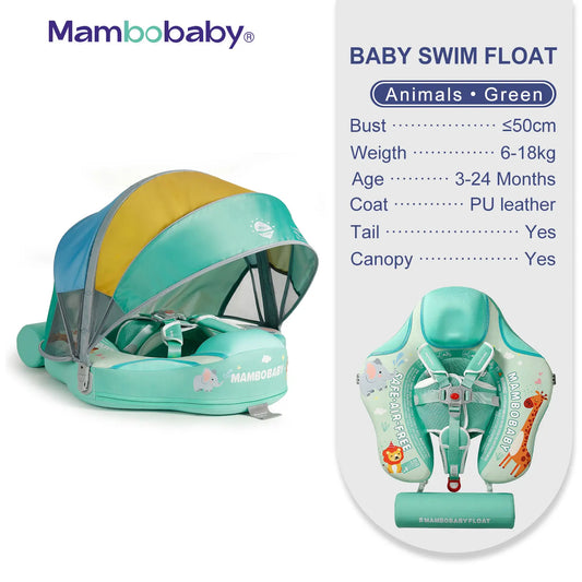 Mambobaby Non-Inflatable Safe Solid Core Baby Swimming Buoy Canopy