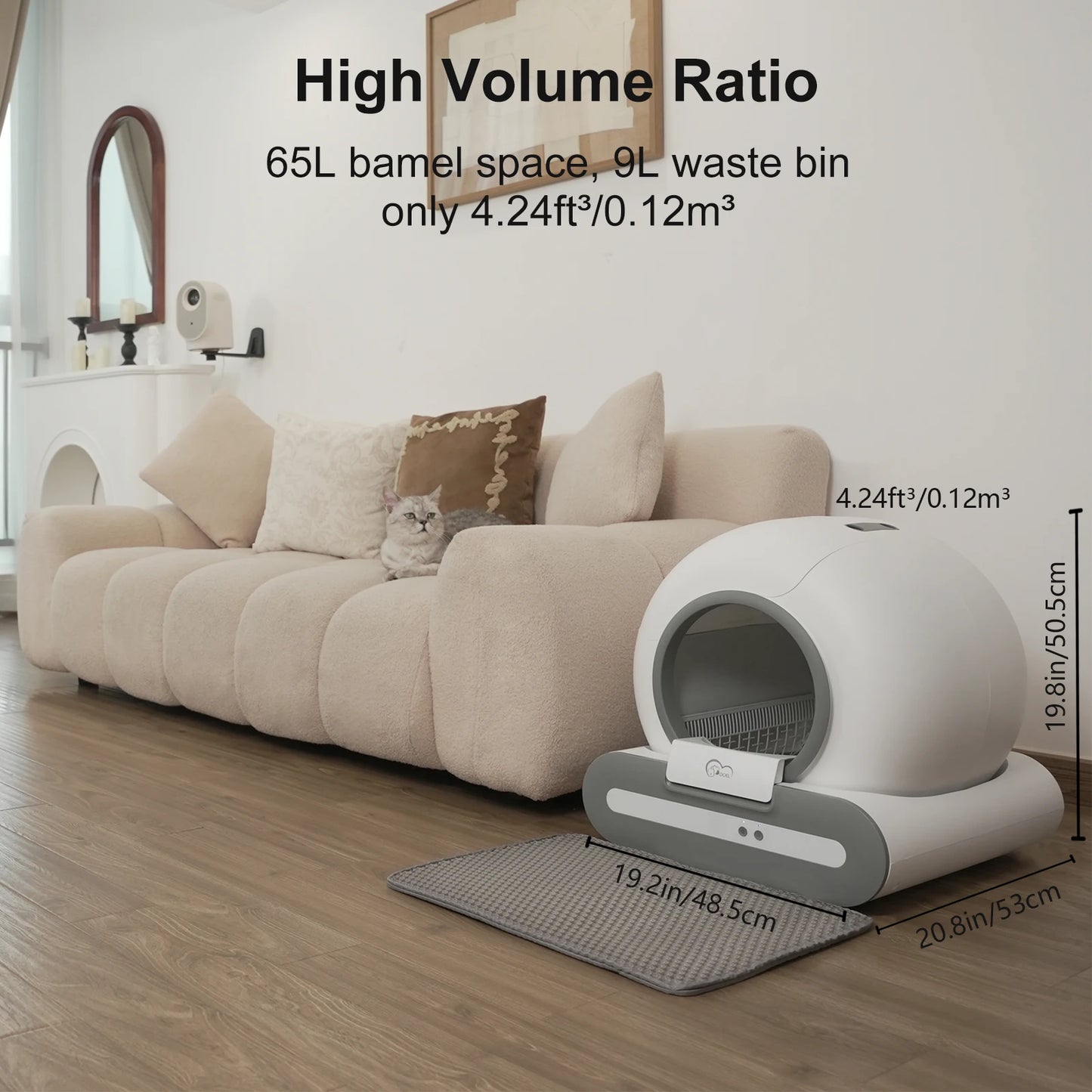 DOEL App Controlled Self-Cleaning Cat Litter Box for Home Use