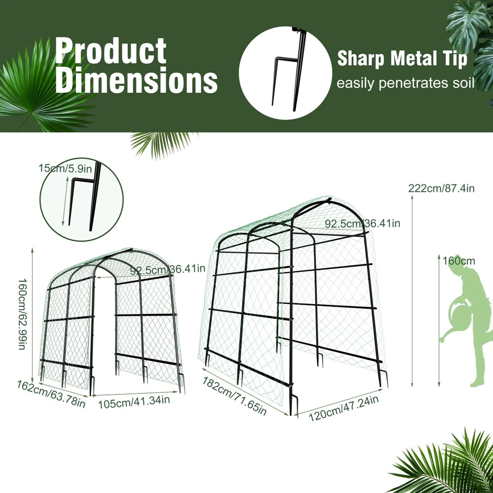 Wisfor U-Shaped Metal Tall Garden Plant Trellis For Climbing Vegetables