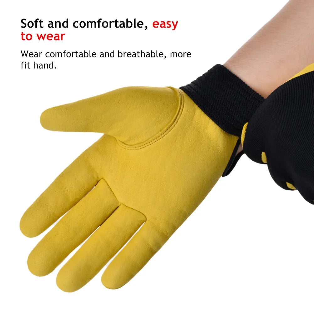 Cowhide Leather Work Gloves for Safety and Labour Protection