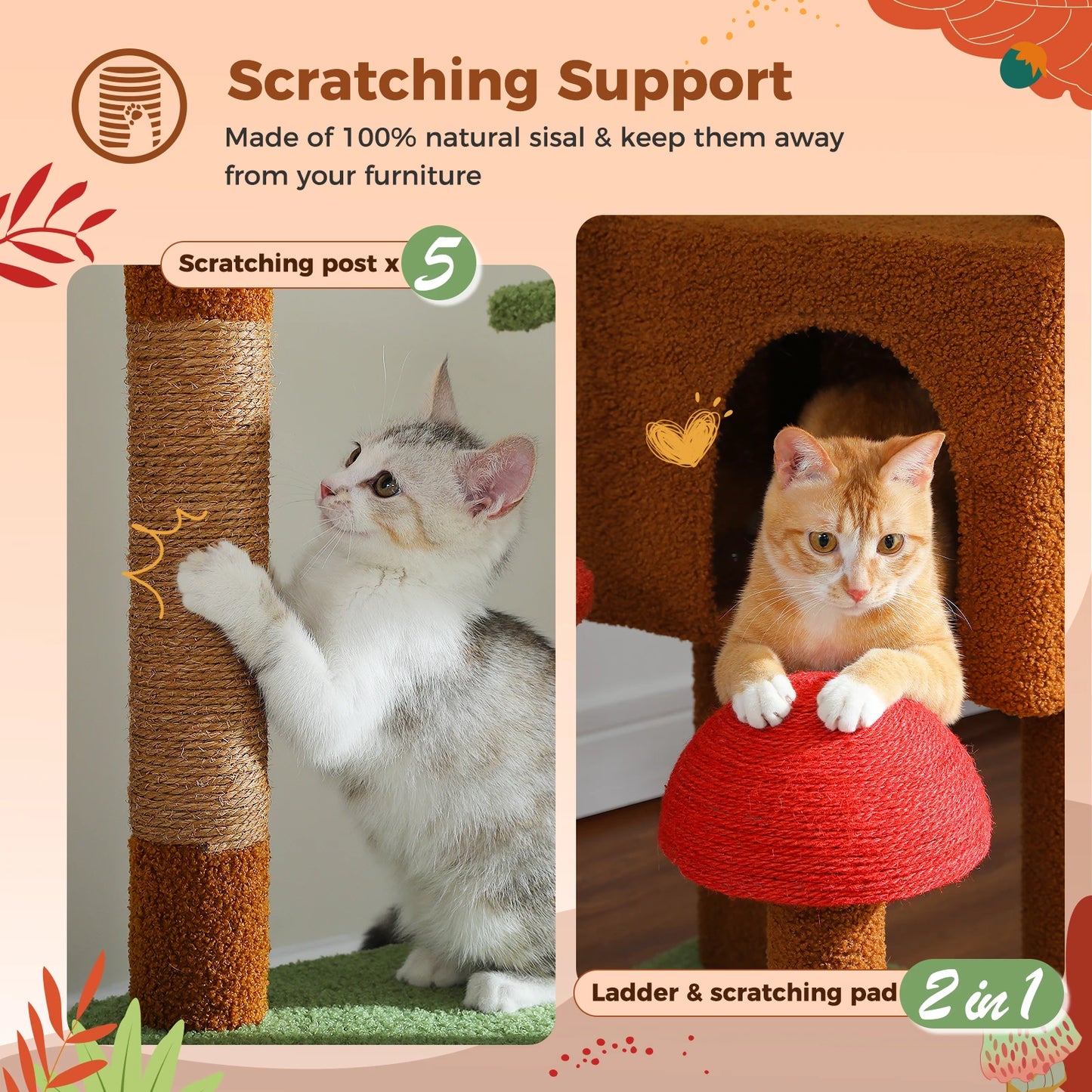 Petepala Adjustable Floor To Ceiling Cat Tree And Condo