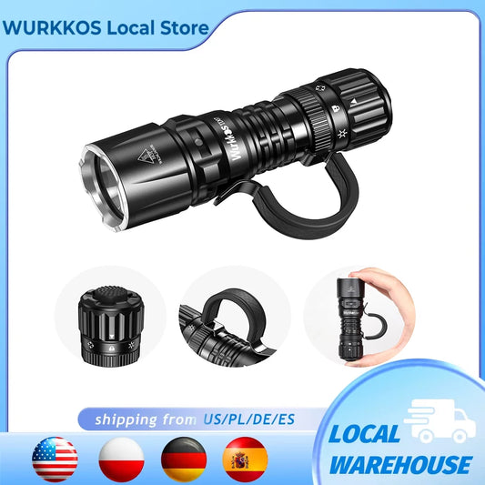 Wurkkos TD07 1300LM Tactical Flashlight Long Throw IP68 Waterproof